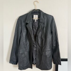 Vegan leather blazer